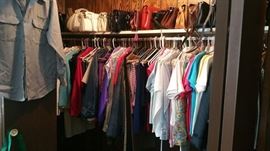 Another closet downstairs ... purses were all (you guessed it!) wrapped in plastic, appear never carried.