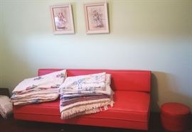 Love this armless low naugahyde sofa!