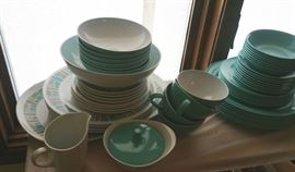 Texas ware set and Mallow Ware dishes.