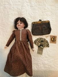 Vintage doll and other items