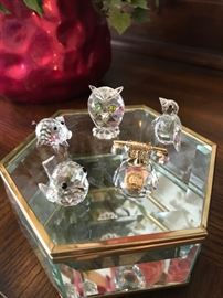 Swarovski Crystal animals and telephone