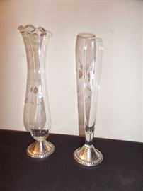 sterling silver crystal vases
