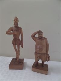 don quixote & sancho panza wood