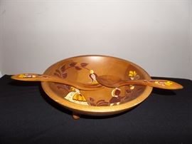 hand-painted wood bowl - France