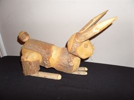 wood carved bunny