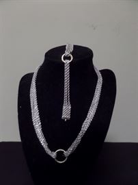 sterling w/ gold necklace & bracelet