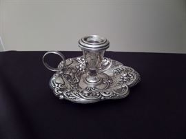 antique sterling candle holder
