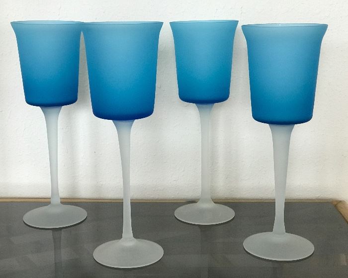 Vintage satin glass  large goblets