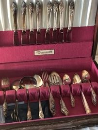 Community silver plate flatware with serving