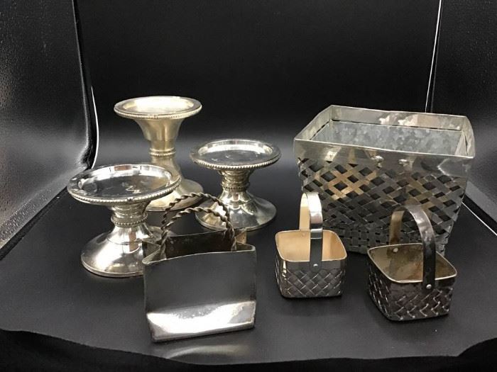 Silver plated Baskets and Candle Holders https://ctbids.com/#!/description/share/108192