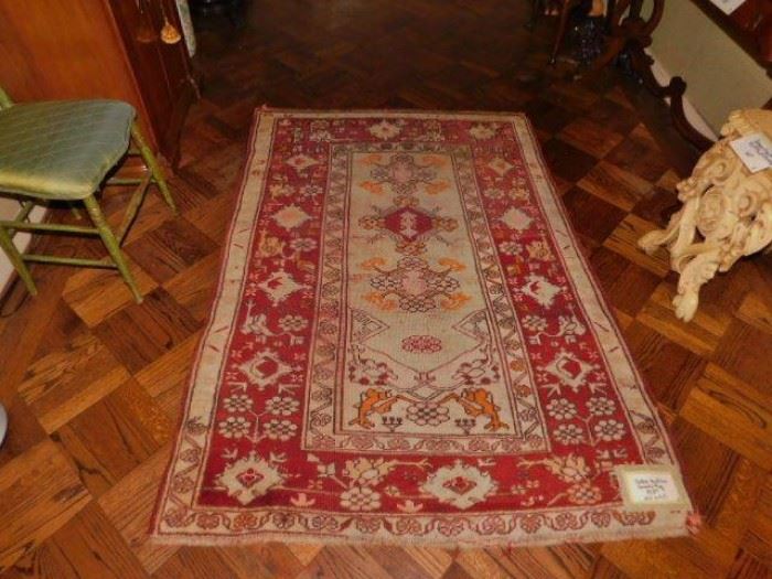 Turkish Anatolian Oriental rug, 4'2" x 5'11"