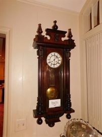 Antique wall regulator clock