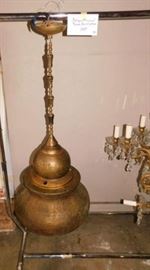 Moroccan brass light fixture