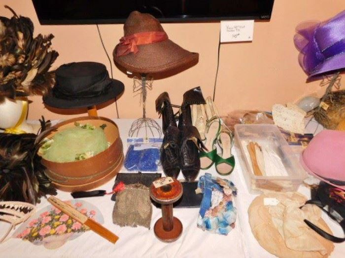 Ladies' vintage hats and shoes