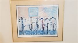 Michael Bryan signed and numbered print of bicycles