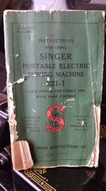 Vintage Singer Portable Electric Sewing Machine model 221-1 from the early 1950s
