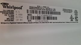 Whirlpool refrigerator/freezer