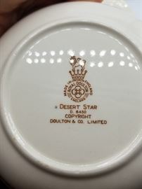 Doulton and Co. Desert Star pattern china