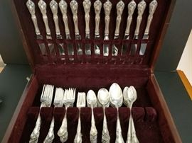 103 piece set of Chateau Rose by Alvin sterling flatware