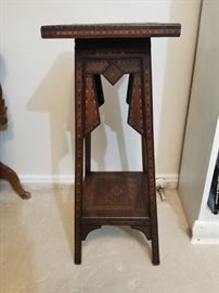 Wood inlay side table
