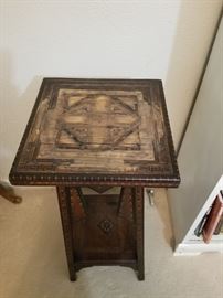 Wood inlay side table, top needs work