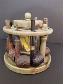 Collection of vintage tobacco pipes