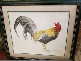 Charles and Ben Beckendorf "Rooster" print 97/125, measures 27" x 24"