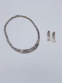 Matching sterling necklace and earrings