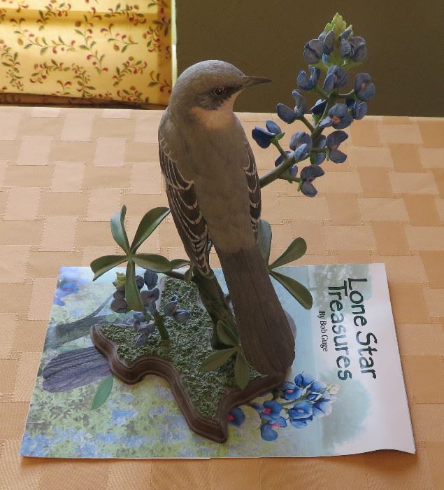 Bob Guge Texas mockingbird with bluebonnets