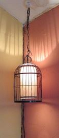 Birdcage swag lamp