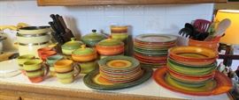 Colorful dinnerware, Paula Deen cookware