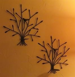 Bird and branch candle sconces