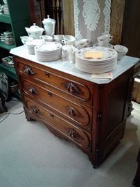 Marble top chest of drawers Renaissance Revival style