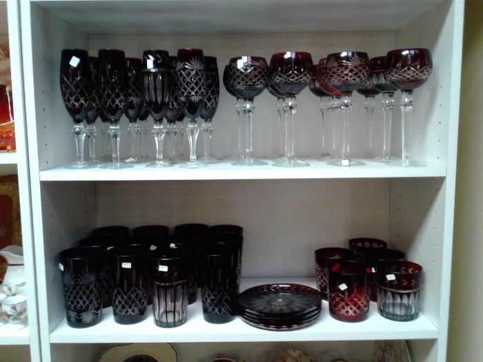 Ruby Glass cut- to- clear glassware and stemware