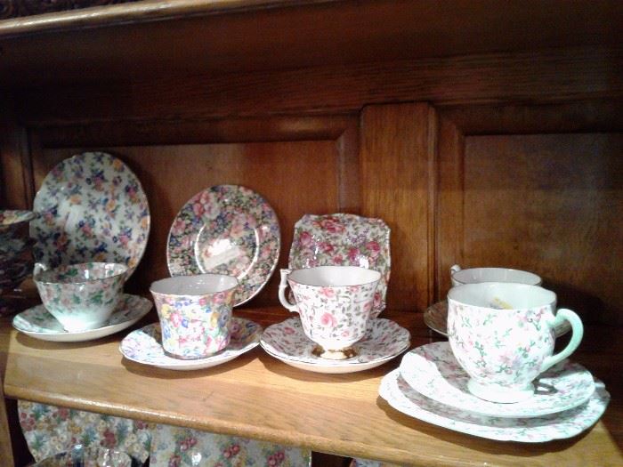 chintz cups and saucers