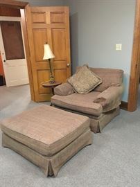 Oversized chair and ottoman- good condition 