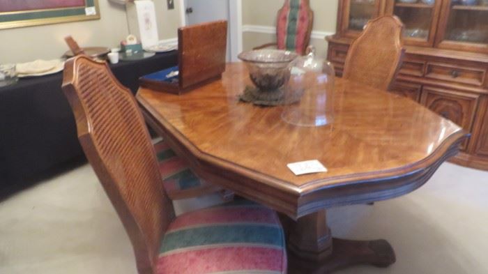 Pedestal Table 68x44 with  Host and 4 Side Chairs