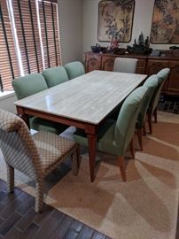 Italian Travertine Dining Table