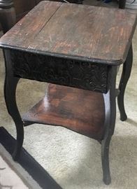 Antique wood accent table