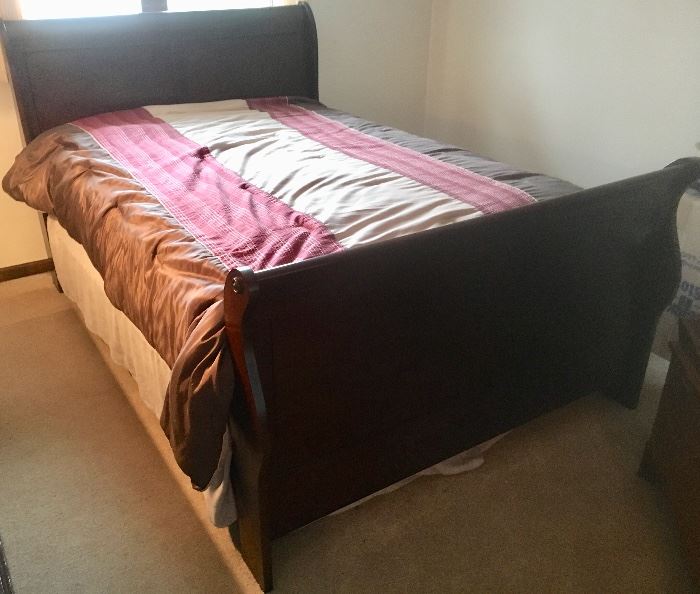 Full Sleigh Bed Frame with Side rails