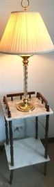 Antique 2 level marble accent table. 