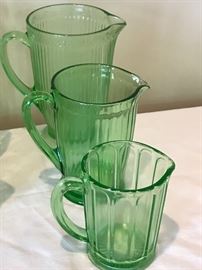 Green depression glassware 