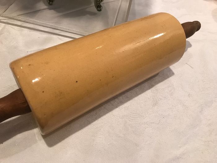 Antique Yellow Ware Rolling Pin