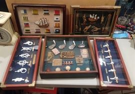 Nautical and Golfing shadow boxes