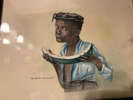 Black Americana Original Watercolor Art