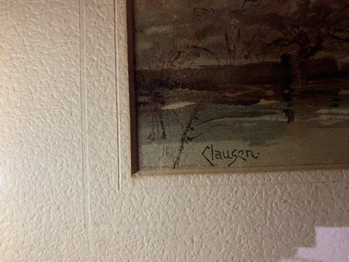 Original Water Color Signed by Clausen