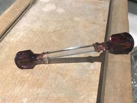 Antique Glass Knife Rest