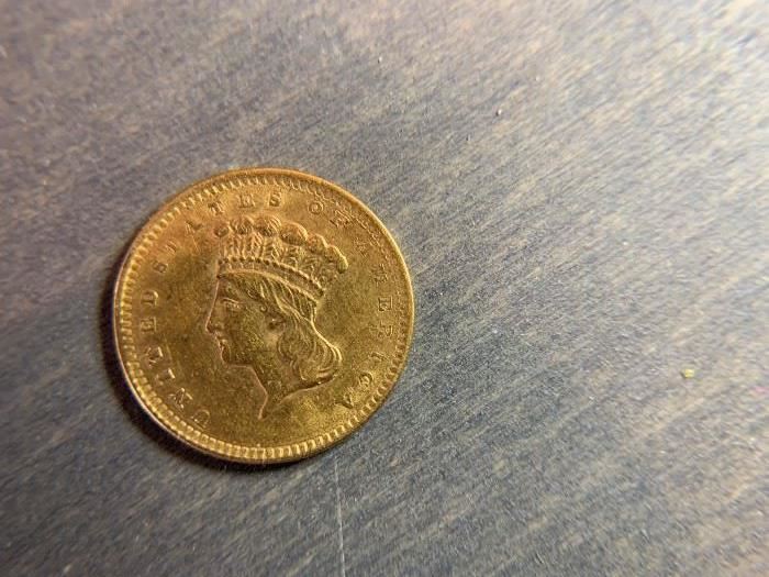 1856 $1 Gold Coin