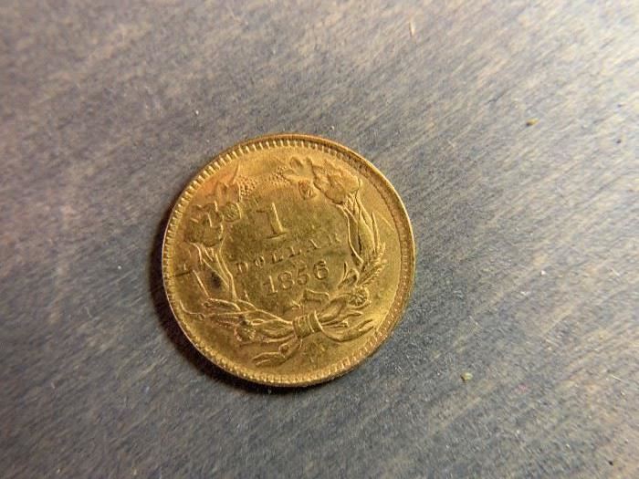 1856 $1 Gold Coin