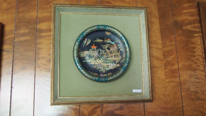 Framed Porcelain Oriental Dish